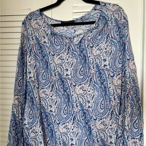 Esprit Blue and White Paisley Blouse